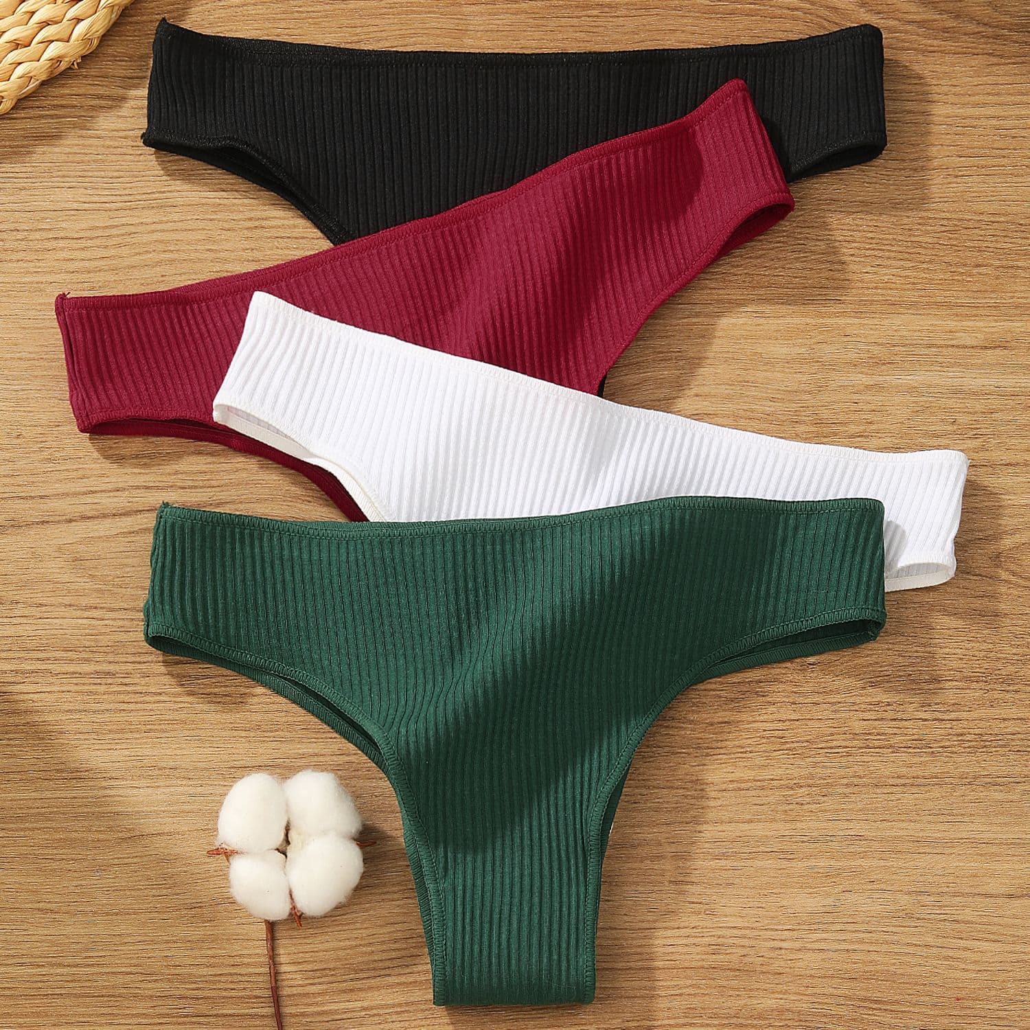 Mini Stretch Cotton Low-Rise Brazilian Panties 1