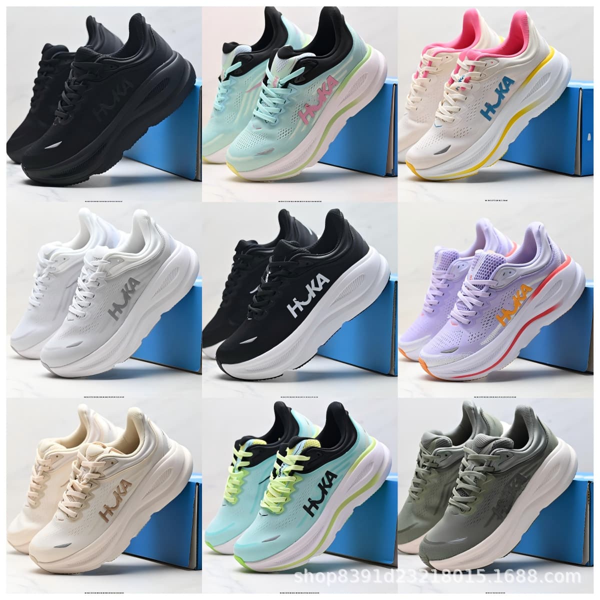 Putian Pureland cross-border HOK-A Bondi 9 men's and women's casual sports shoes shock-absorbing cache lightweight running shoes 2