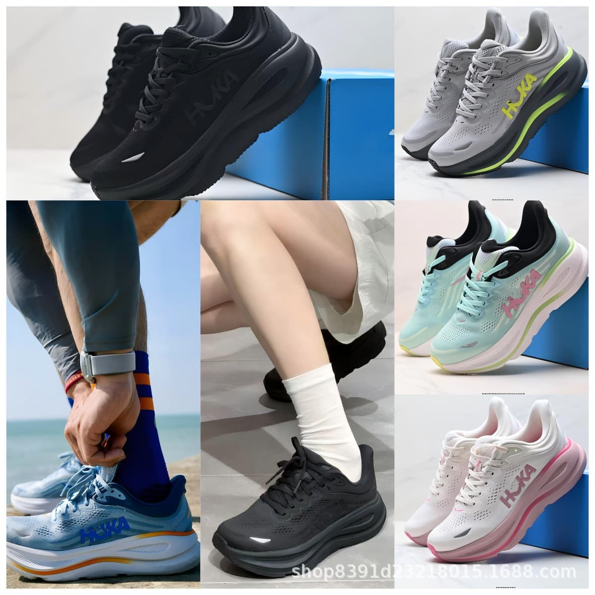 Putian Pureland cross-border HOK-A Bondi 9 men's and women's casual sports shoes shock-absorbing cache lightweight running shoes 1