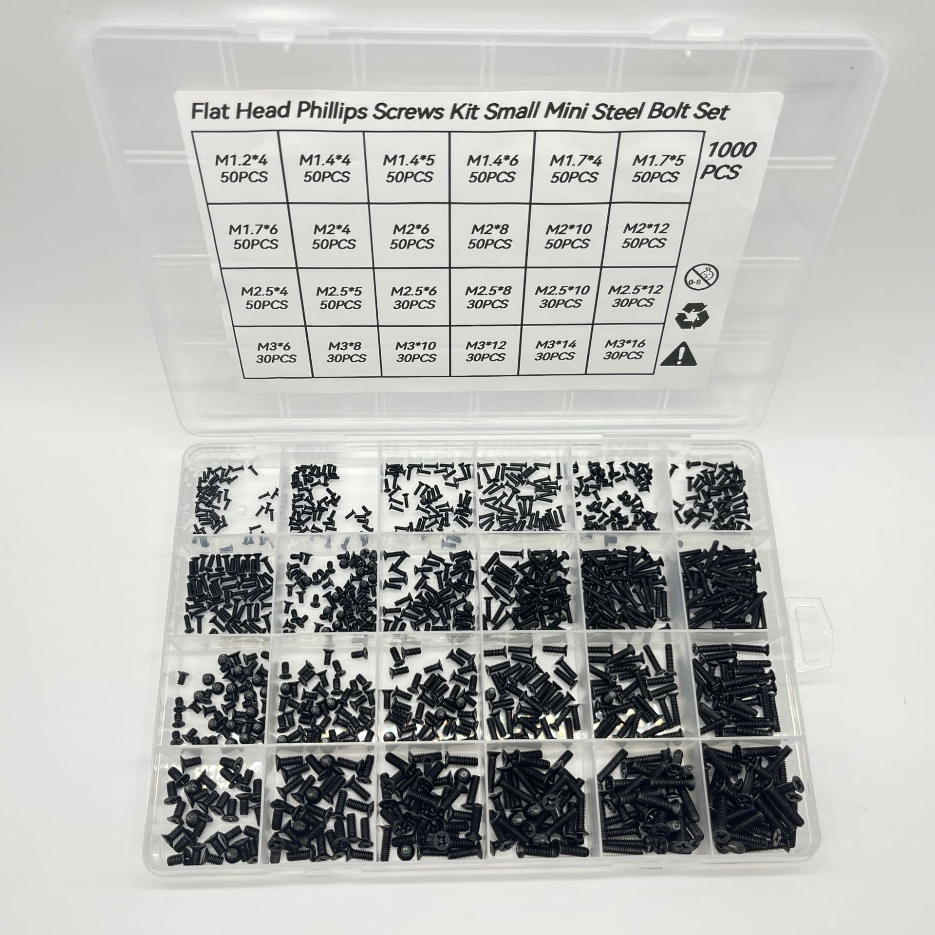 400pcs /1000pcs Cross-border combination set Computer screw set Eyeglass screws M1.2-M3 3
