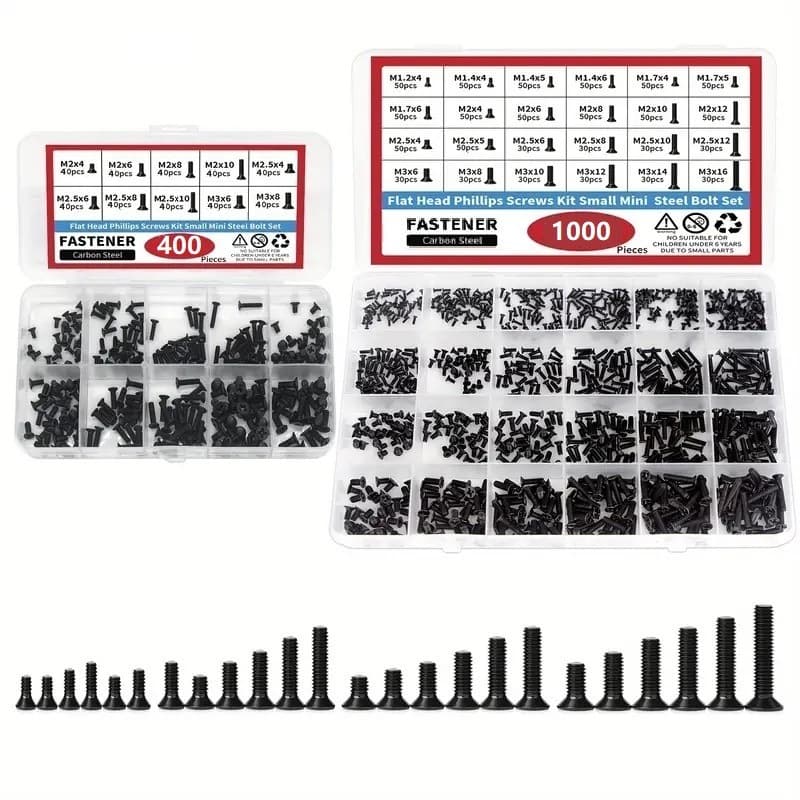 400pcs /1000pcs Cross-border combination set Computer screw set Eyeglass screws M1.2-M3
