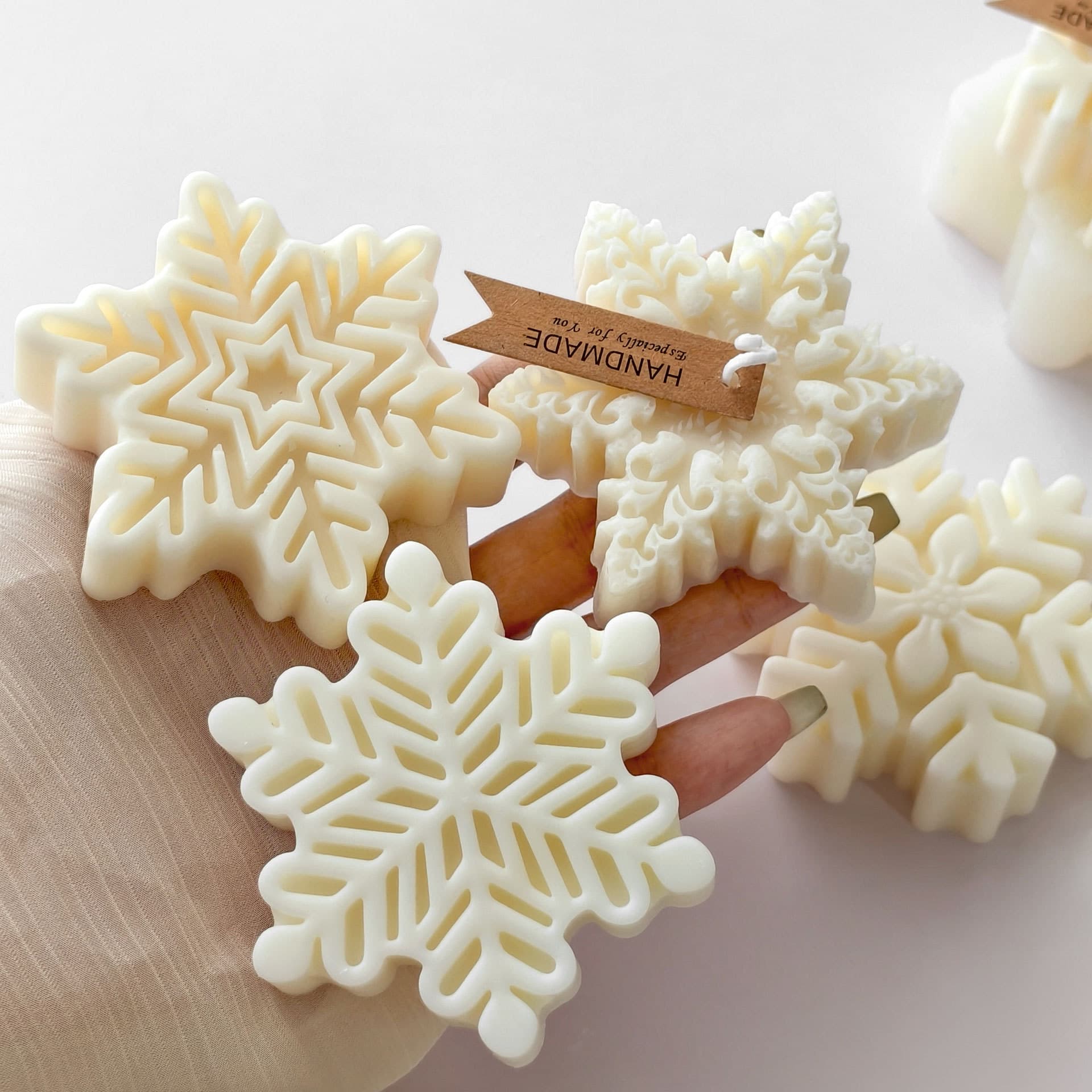 Candle wax agate, decorations handmade, with snowflakes, DIY, long-term effect