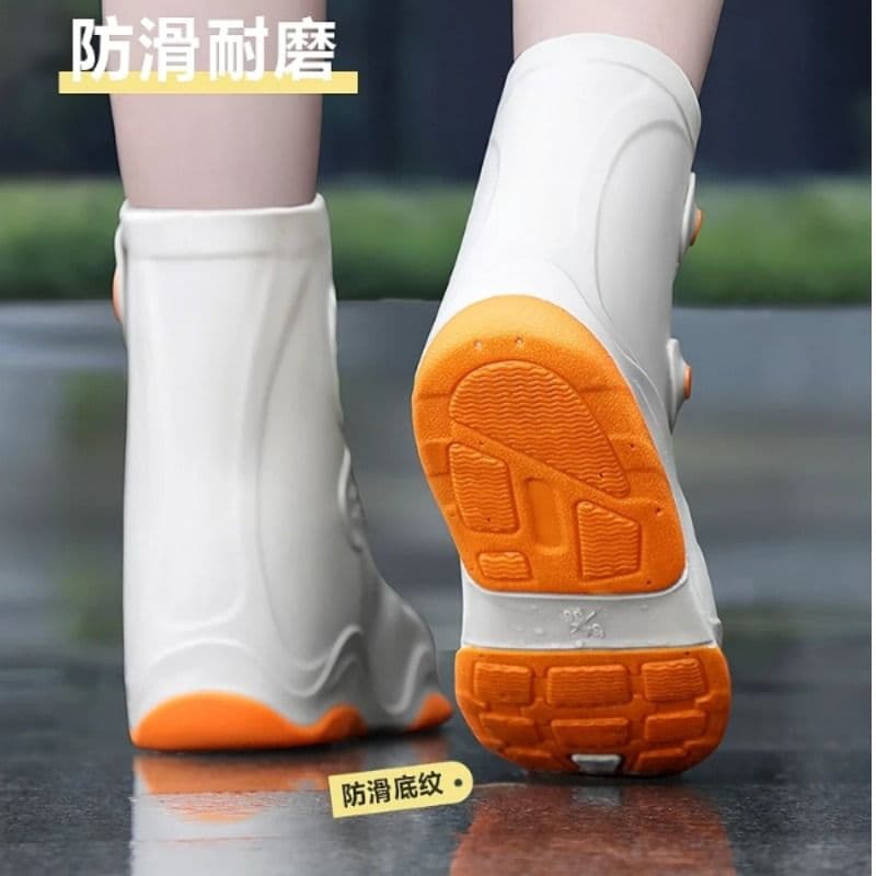 Waterproof non-slip shoe covers for men and women, wear-resistant silicone glue, socks, suitable for outdoor wear, women's style, increased thickness 4