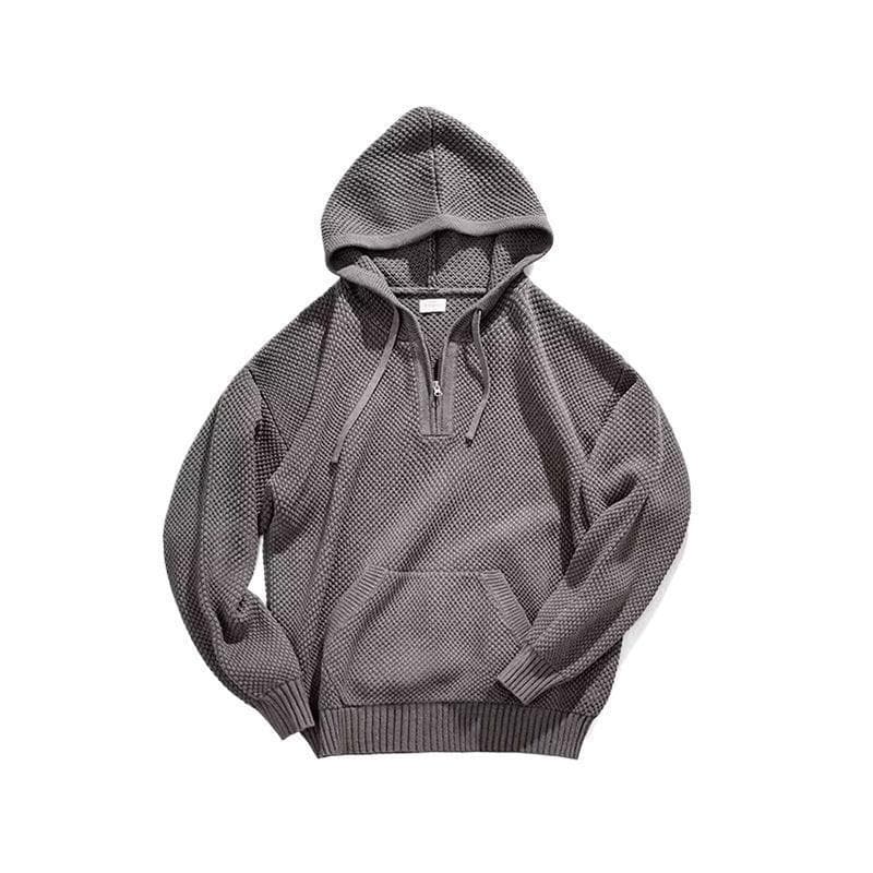 Knitted hoody with zipper, demi-season sweater, trend warm long-sleeve, with a zipper 5