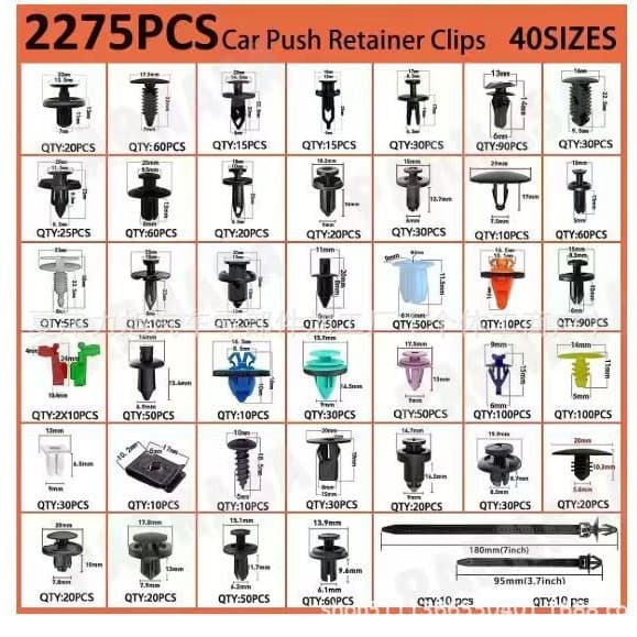 2275pcs boxed buckles car body universal fasteners rivets fender expansion screws car accessories 5