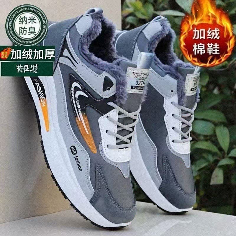 2026 Spring New Men's Leather Waterproof Sports Shoes Trendy Versatile Casual Dad Shoes Soft Sole Anti-Slip Running Shoes 4