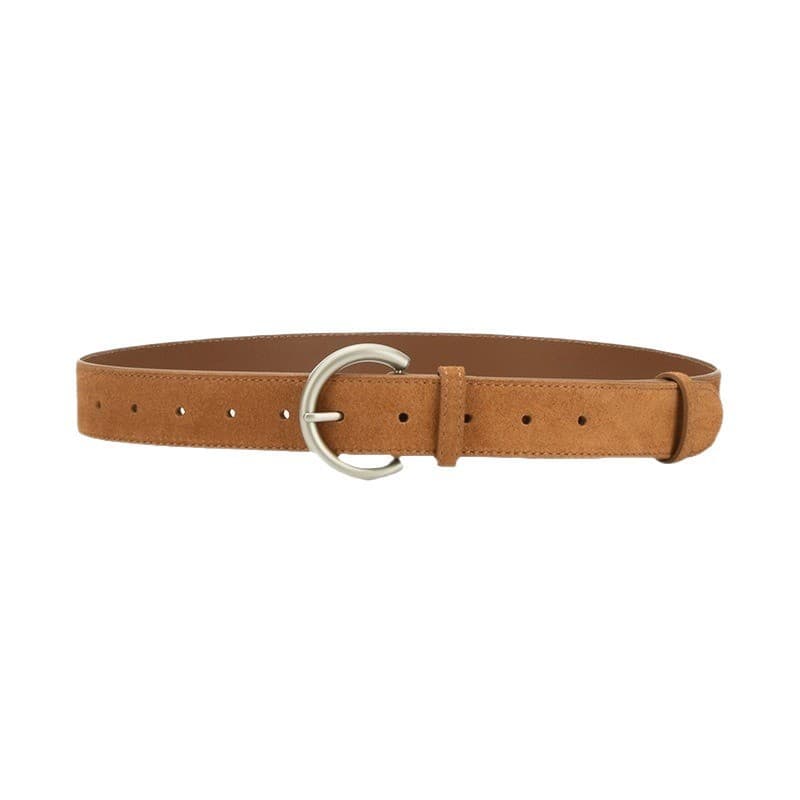 Matte belt, jeans, tights, universal retro dress, women's style, high-quality style 5