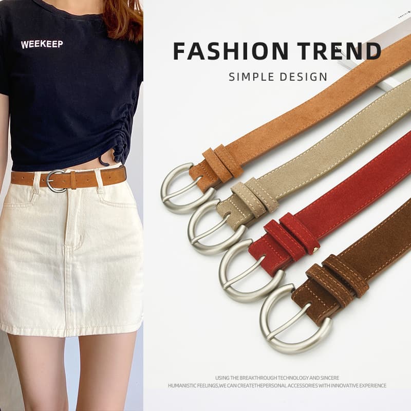 Matte belt, jeans, tights, universal retro dress, women's style, high-quality style 1