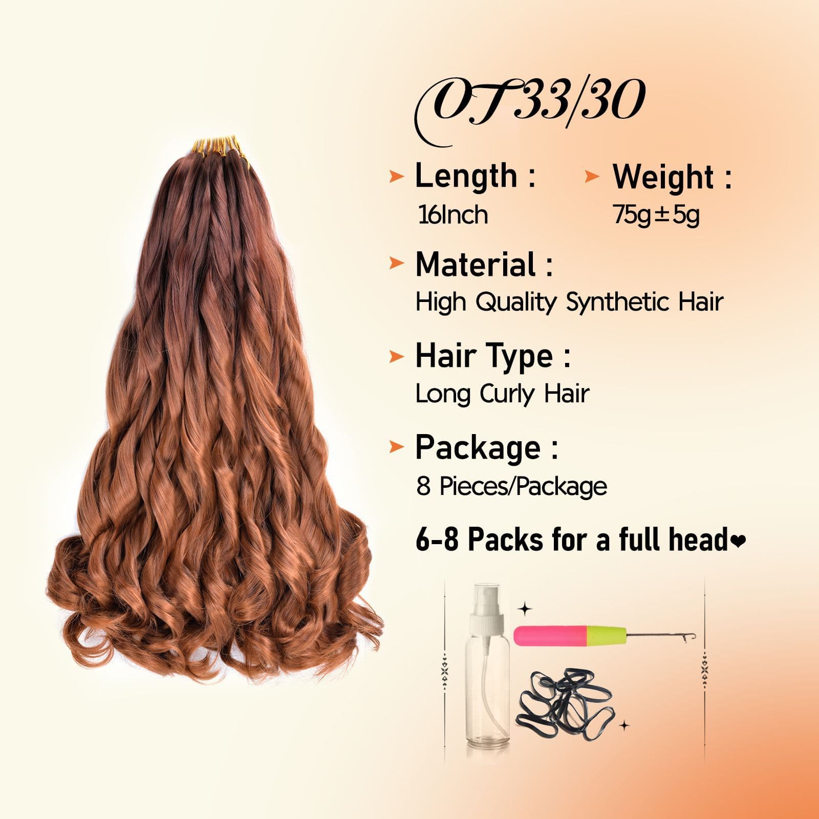 French Curl Braiding Hair - Pony Style Synthetic 2