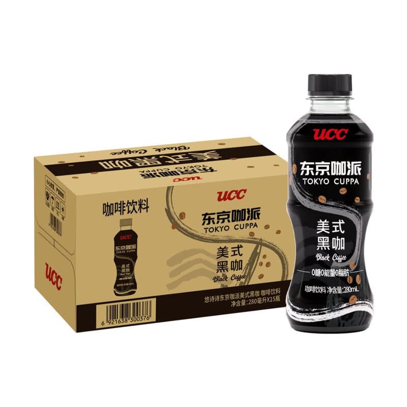 UCC Tokyo Coffee American Black Coffee Drink Open the Cap and Drink 280ML Full Box Afternoon Tea Beverage 5