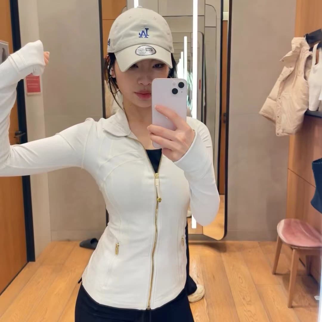 Jacket, yoga clothing with zipper, long-sleeve for gym, slim fit 4