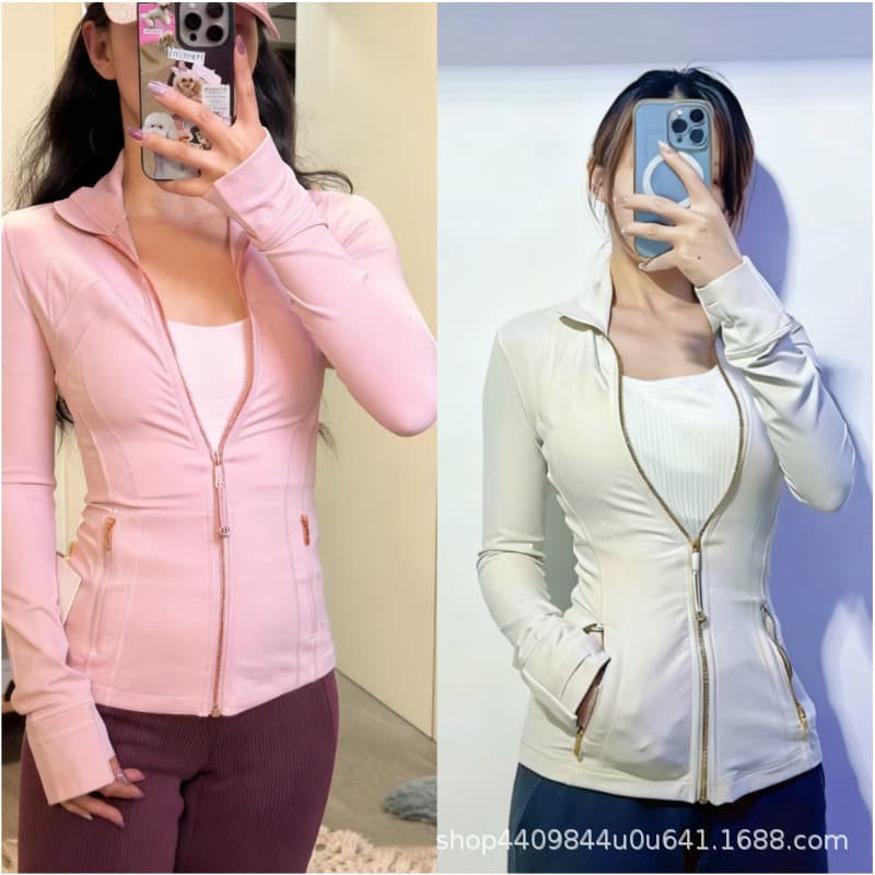 Jacket, yoga clothing with zipper, long-sleeve for gym, slim fit 1