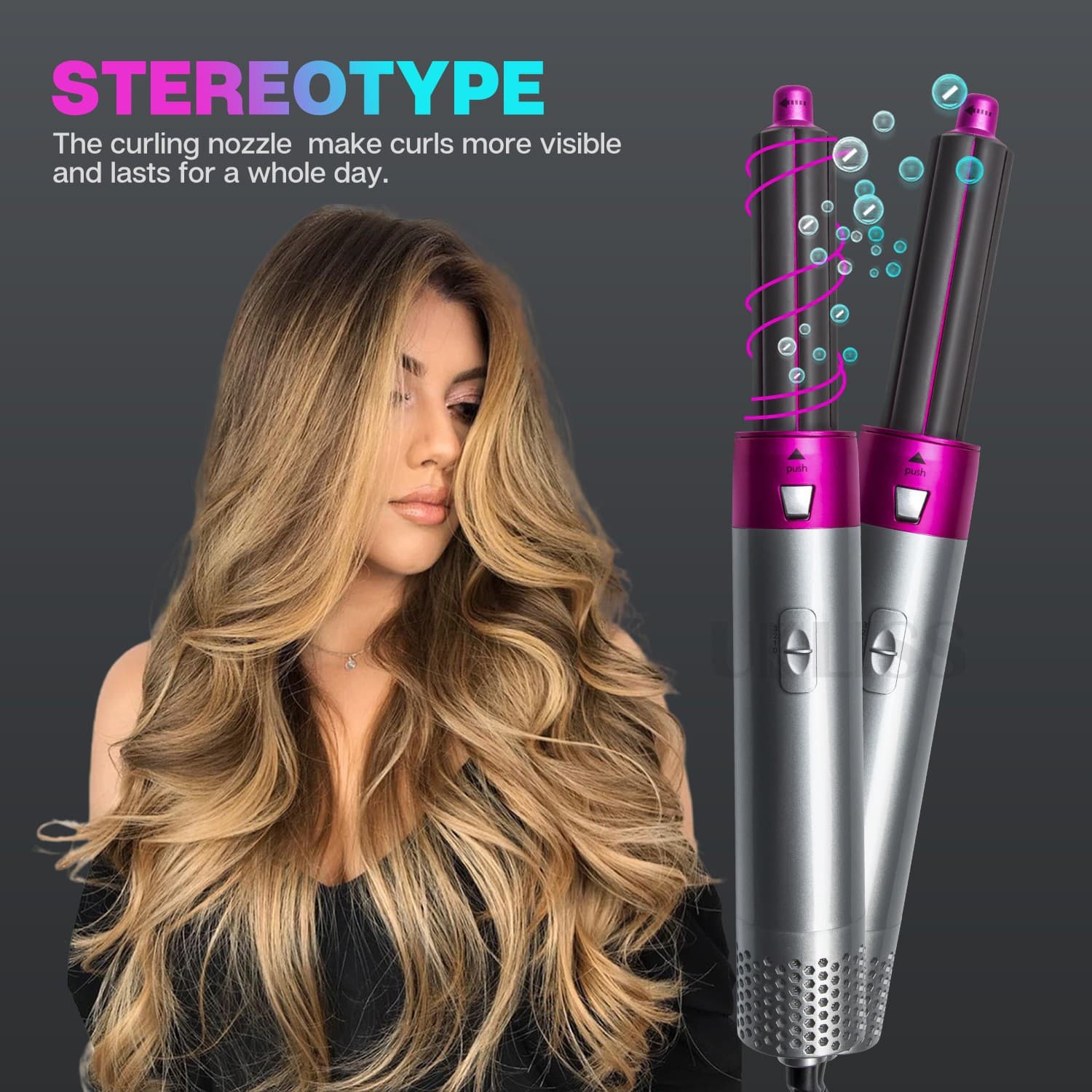 Amazon five -in -one hot wind combs combing air combing automatic suction modeling combed hair straight hair combed hairless leaves without leaves 1