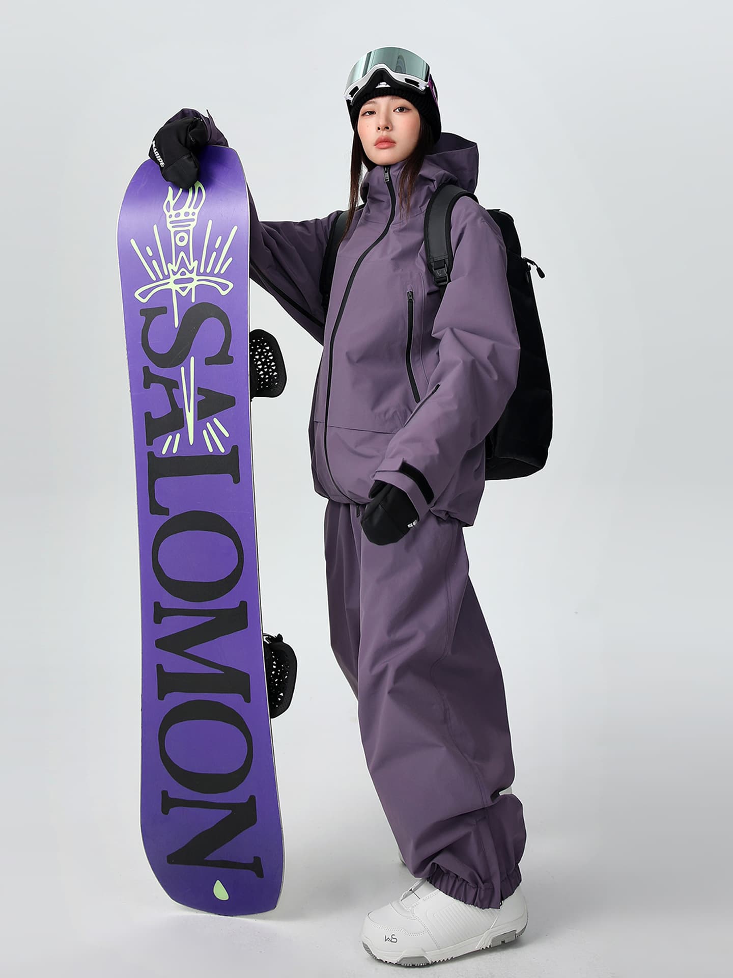 Ski ski suit, waterproof set, wear-resistant keep warm jacket, overall, trousers, American style, loose fit 2