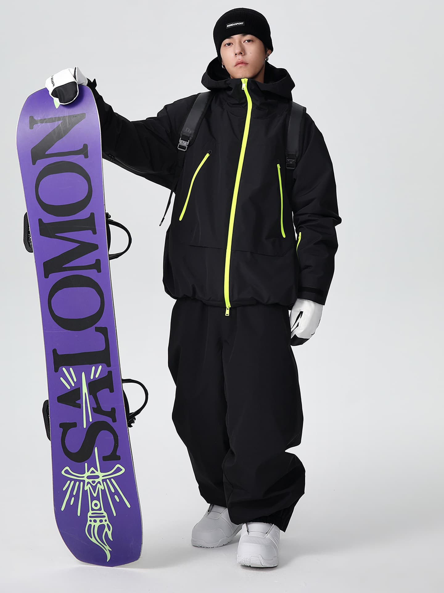 Ski ski suit, waterproof set, wear-resistant keep warm jacket, overall, trousers, American style, loose fit 1