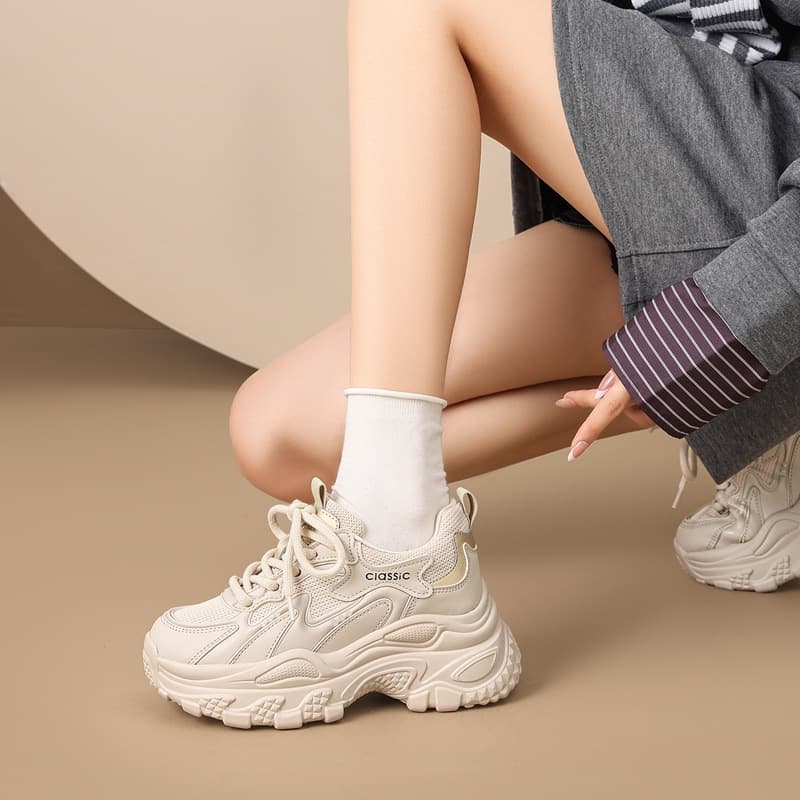 [Invisible height increase for small people] ZHR inner height increase dad shoes classic thick sole 7.5cm casual shoes sports shoes for women 2