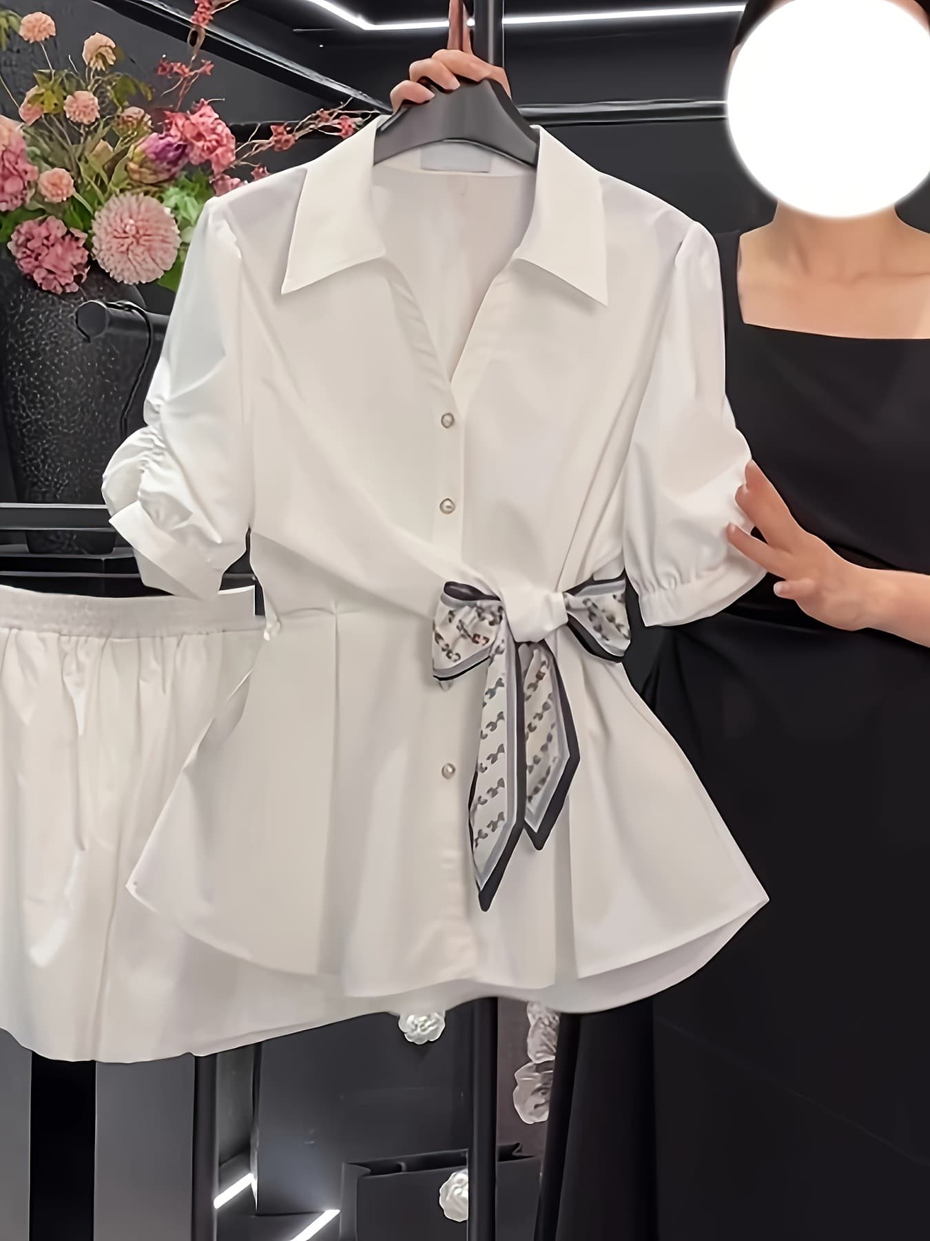White summer shirt, T-shirt, brace, high-quality style, with short sleeve 4