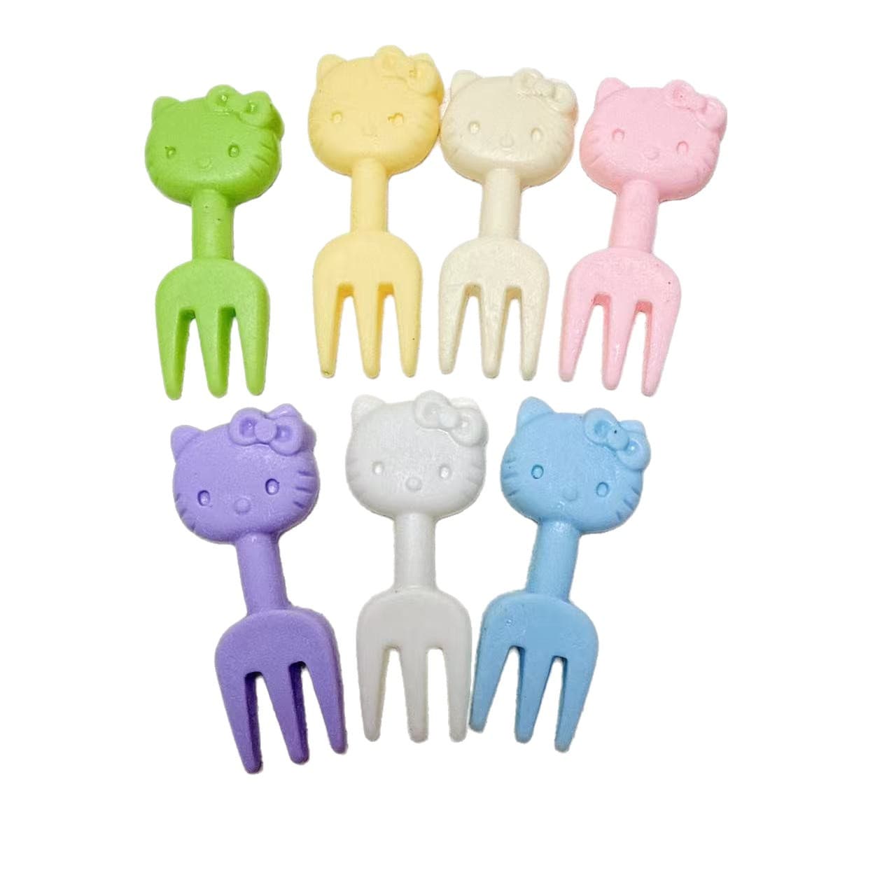 Cute fork with bow with accessories, cream hair accessory, cat, DIY 5
