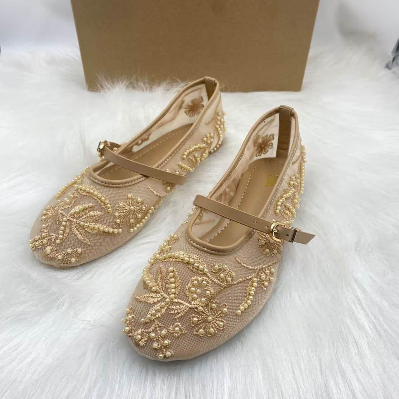 ZA Autumn low mesh wedding shoes, Spain, with embroidery 4