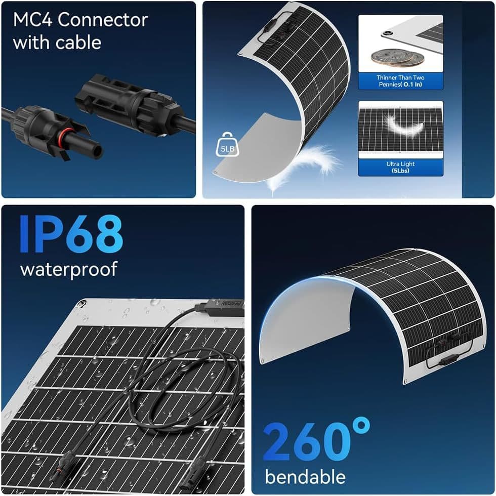 Photovoltaic RV solar-powered, 50W, 400W, car and boat, generating electricity 2