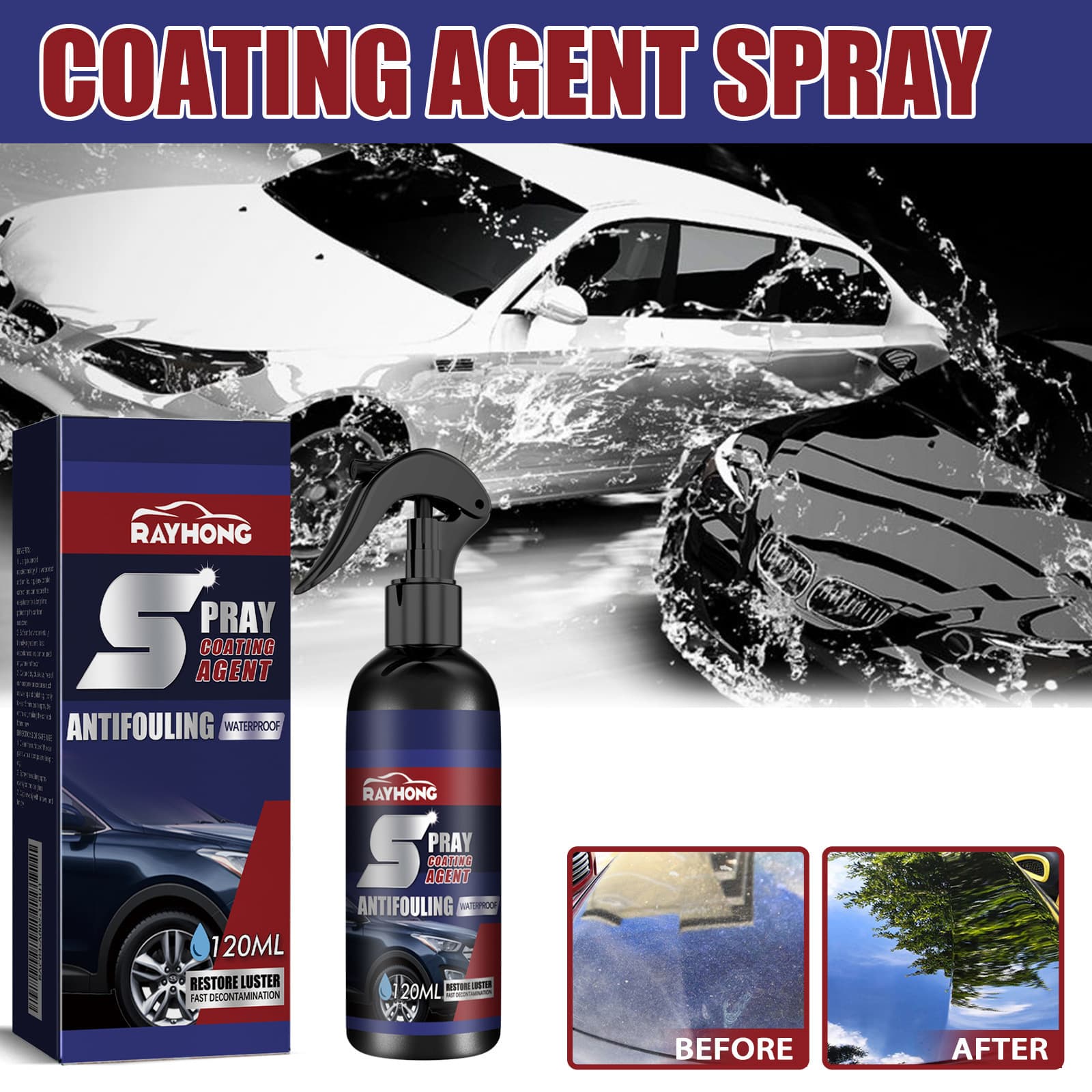 rayhong Car coating nano -coating spray car maintenance paint surface decontamination, black increase, bright coating spray