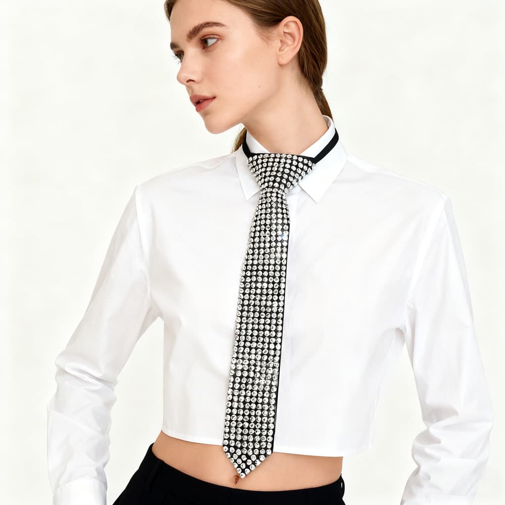 Tie, shirt, accessory, diamond encrusted, (Physicals) 2