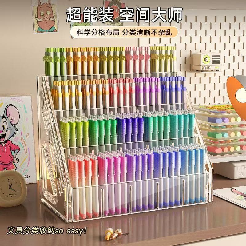 Watercolour, capacious crayons, acrylic pens holder, table brush, marker, storage box 2