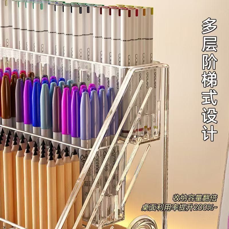 Watercolour, capacious crayons, acrylic pens holder, table brush, marker, storage box 3