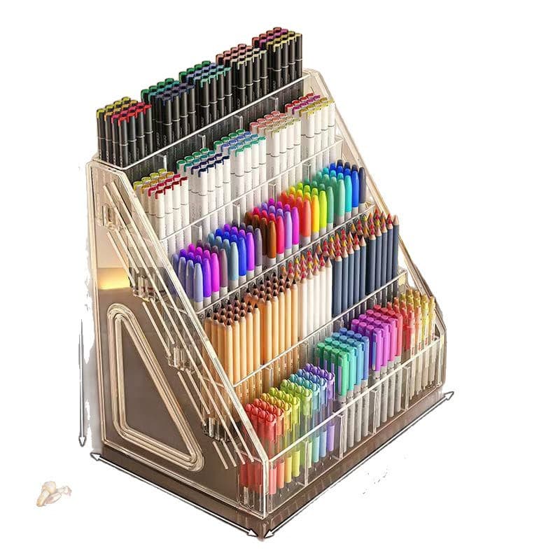 Watercolour, capacious crayons, acrylic pens holder, table brush, marker, storage box 5