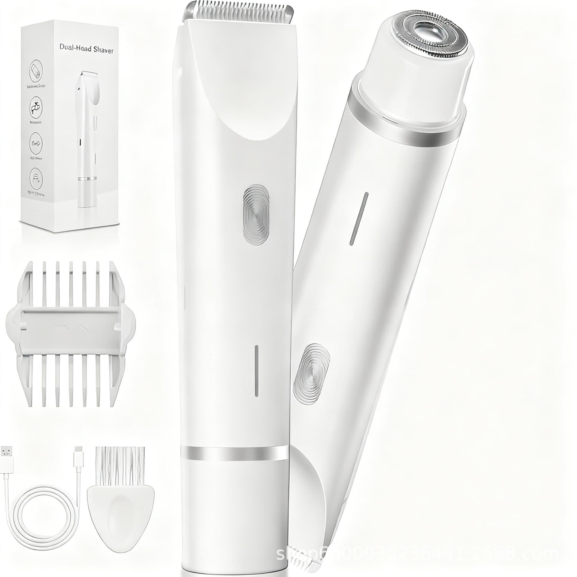 Women's bikini trimmer electric double-head epilator Women's private part shaver pubic hair waterproof hair removal device 5