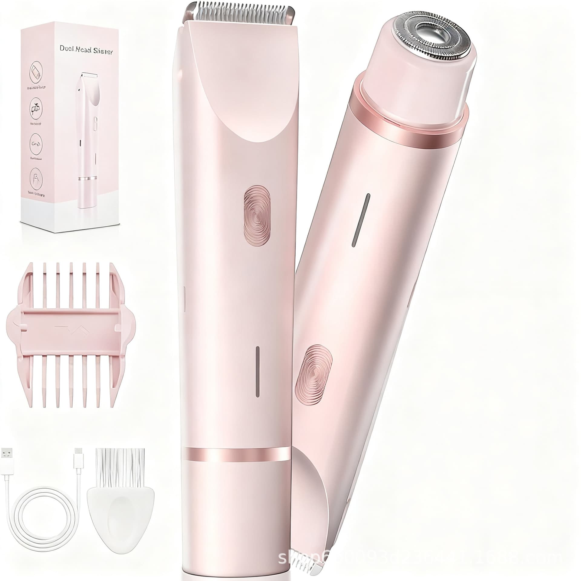 Women's bikini trimmer electric double-head epilator Women's private part shaver pubic hair waterproof hair removal device 1