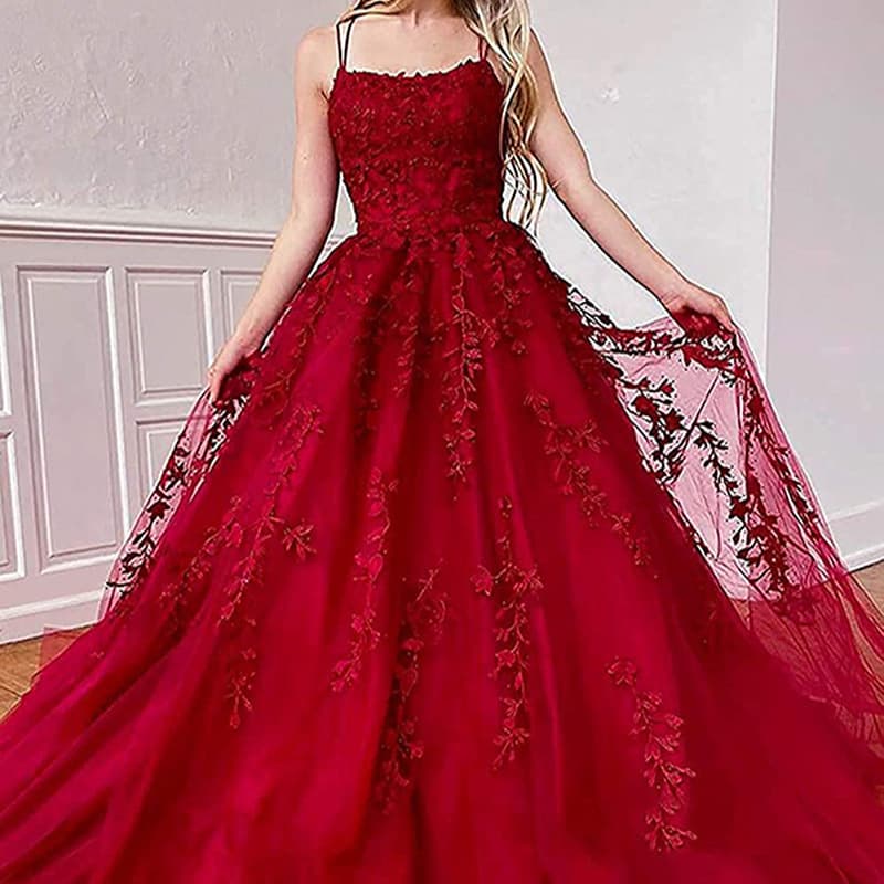 Evening dress, shiffon long straps, graduation party, lifting effect, Birthday gift, high-quality style 1