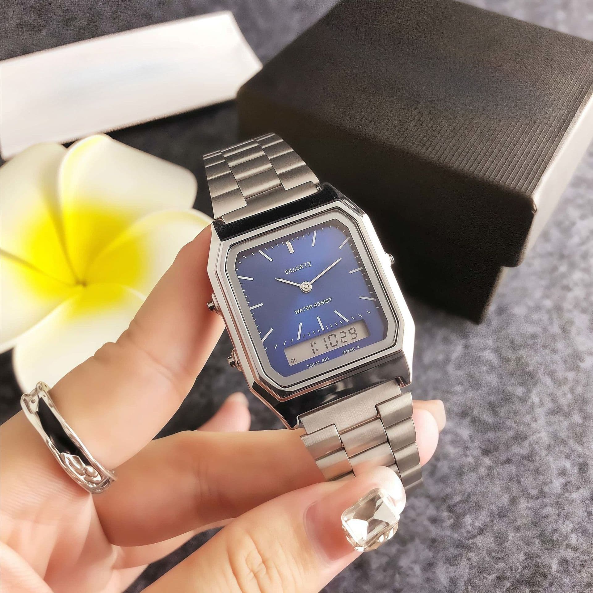 (Cross-border trading), universal men's watch, waterproof quartz steel belt 3