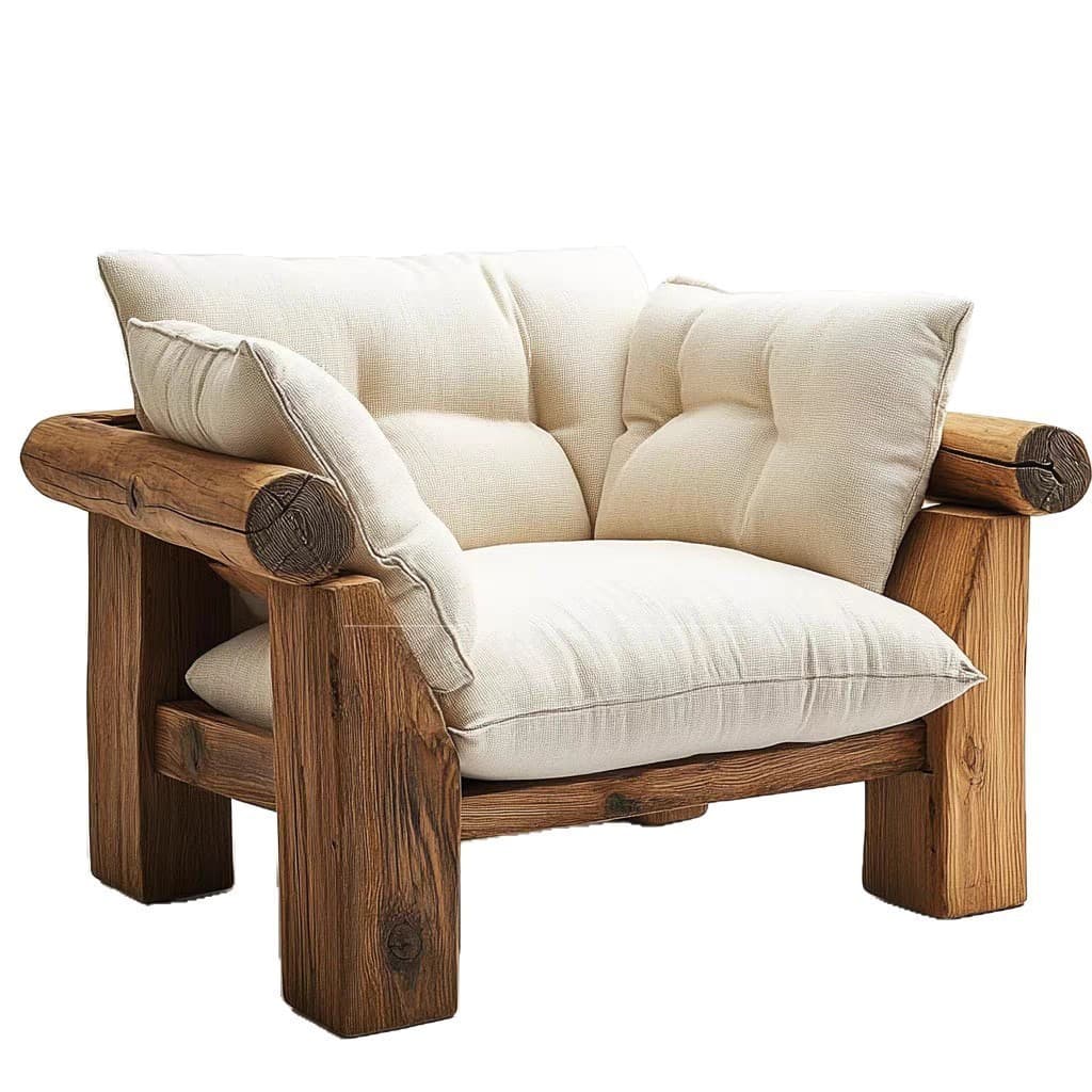 Old elm sofa chair retro solid wood B&B inn backrest sofa chair home living room leisure single sofa chair 5