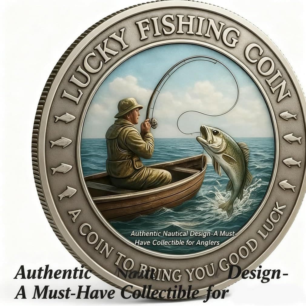 Lucky Fishing Coin Metal Decoration Charm 1