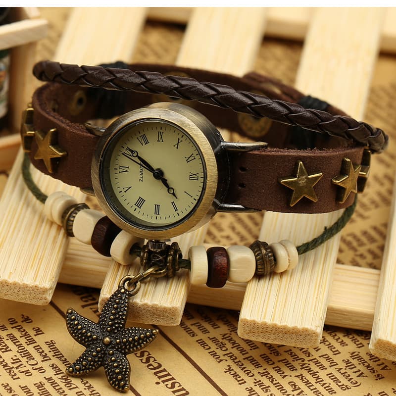 Fashionable universal bracelet, retro leather accessory, simple and elegant design, genuine leather 2