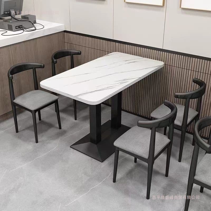 Snack noodle restaurant barbecue, breakfast, catering fast dining table and chair combination milk tea dessert shop restaurant table table commercial economy 2