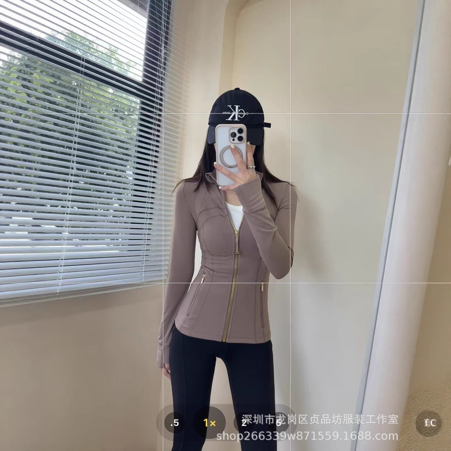 Jacket with zipper, fitted yoga clothing for leisure 3