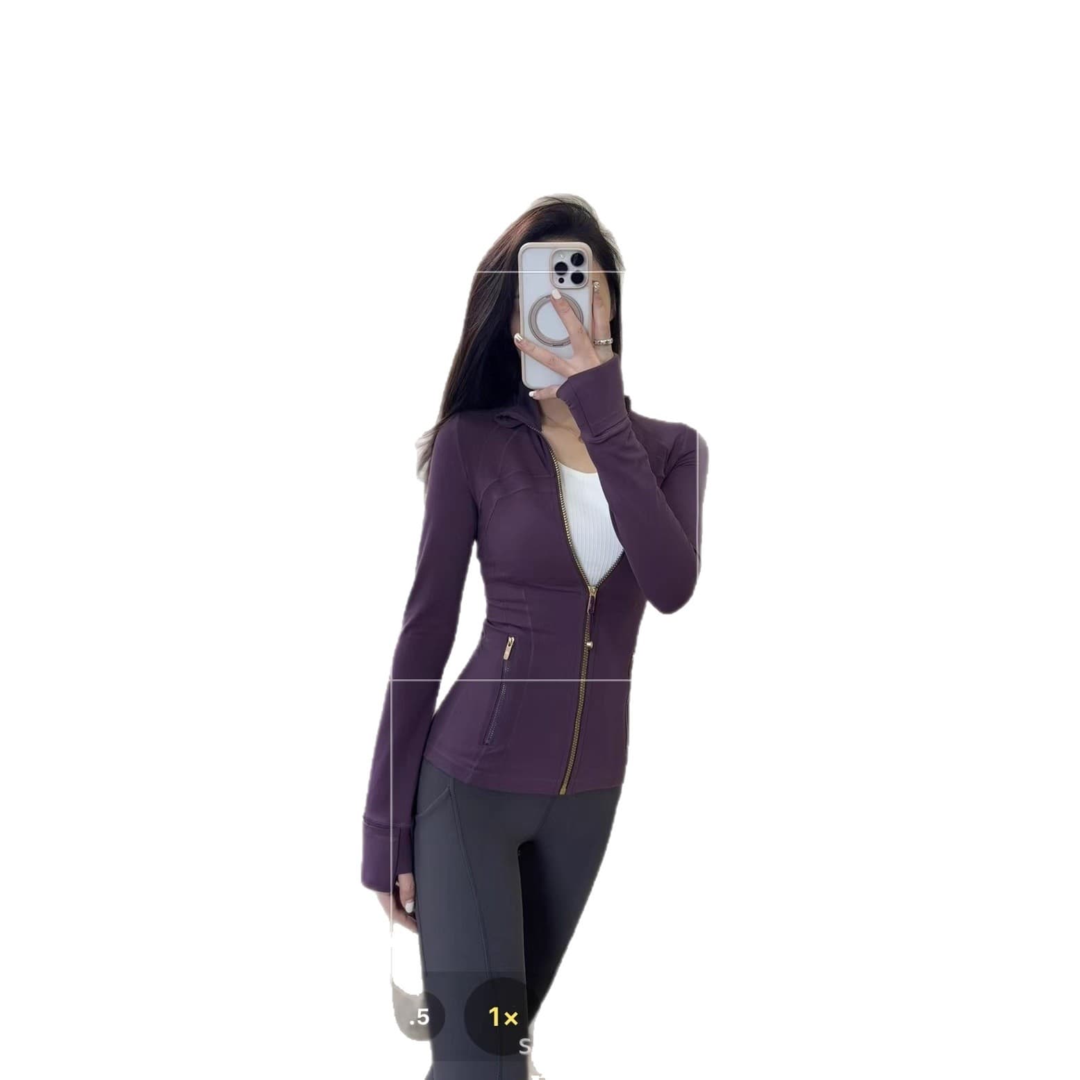 Jacket with zipper, fitted yoga clothing for leisure 5