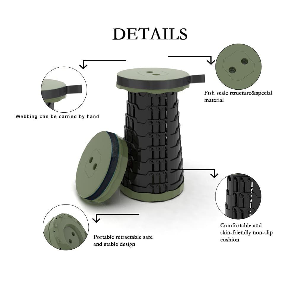 Outdoor telescopic stool folding stool portable queue travel adjustable home retractable seat horse camping portable 2
