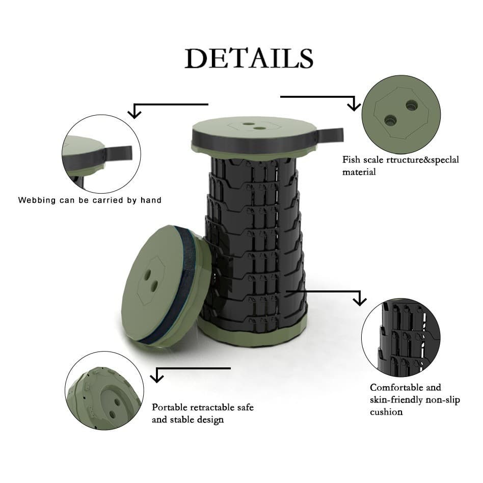 Outdoor telescopic stool folding stool portable queue travel adjustable home retractable seat horse camping portable 5