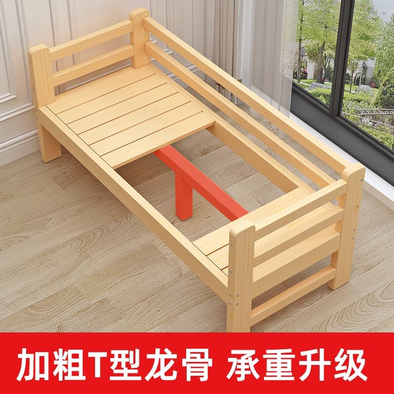 Crib from natural wood for side table for bed for baby 4