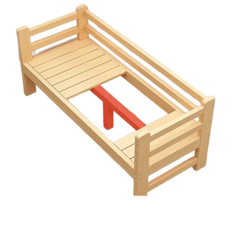 Crib from natural wood for side table for bed for baby 5