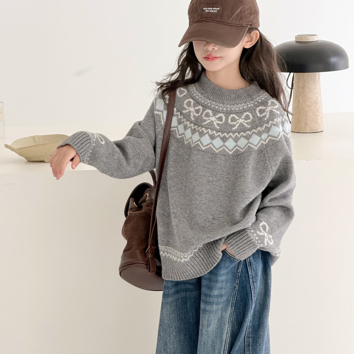Demi-season sweater, retro knitted fashionable warm thermal underwear, for teenagers 2