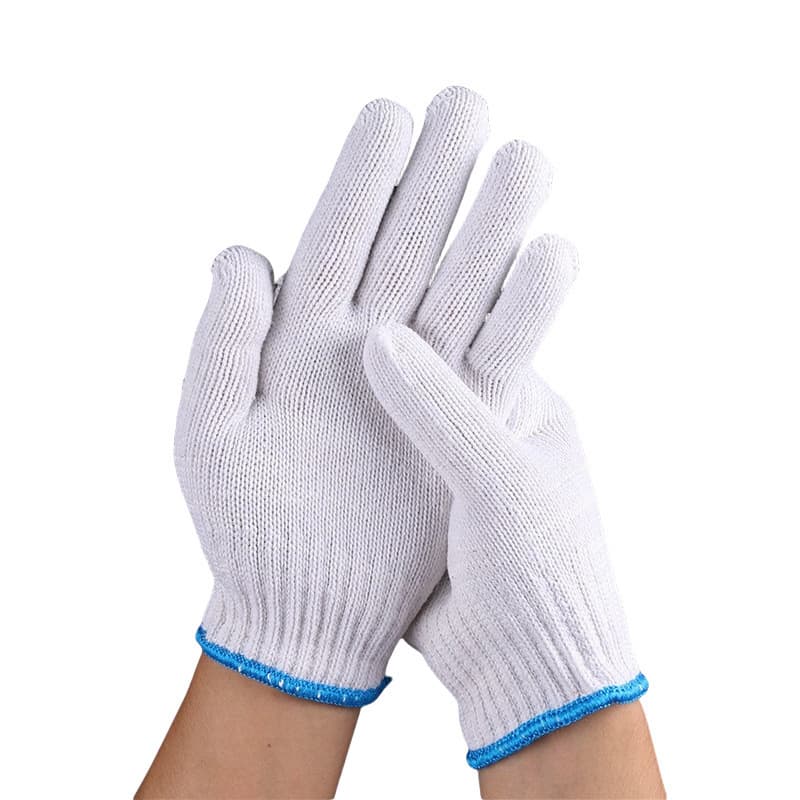 [Black plus silk] labor protection gloves cotton thread thickened nylon yarn cloth resistant to non-slip and wear-resistant white protection for men and women at work 4