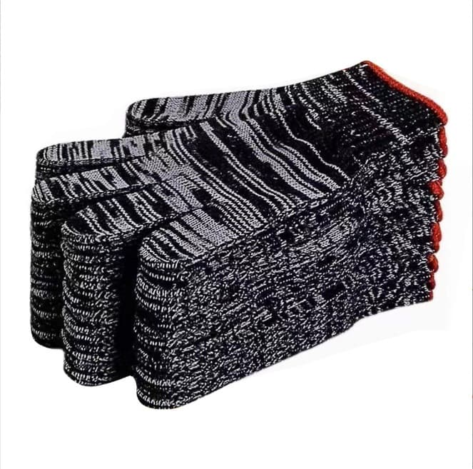 [Black plus silk] labor protection gloves cotton thread thickened nylon yarn cloth resistant to non-slip and wear-resistant white protection for men and women at work 5