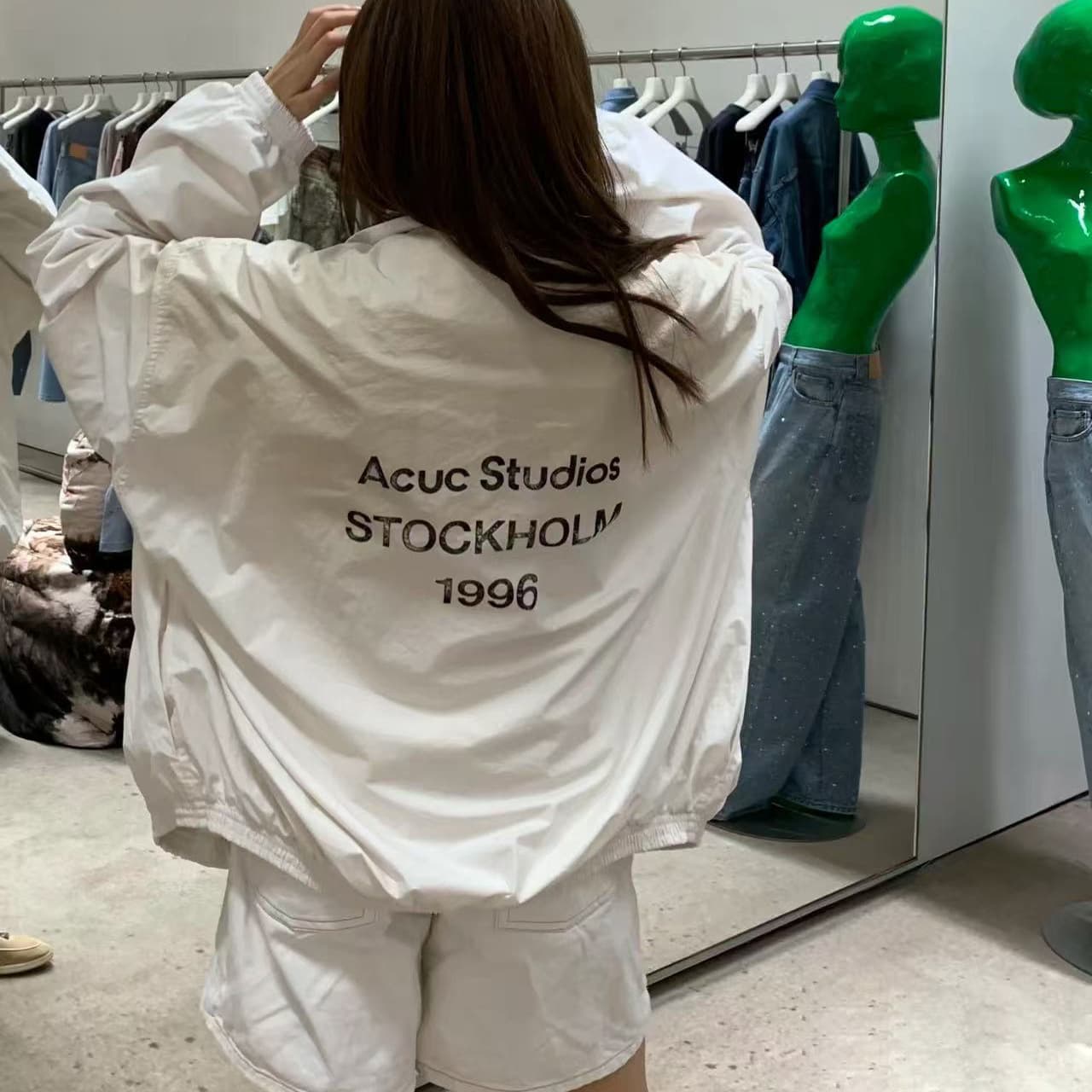 AC Logo zipper jacket Australian cotton old LOGO letter printed jacket windbreaker jacket men and women trendy 4
