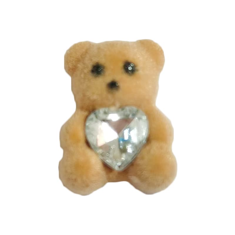 Cute cream phone case, hairgrip, accessory, with little bears, DIY 5