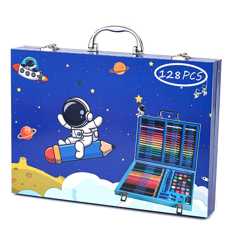 Set painting, watercolour, children's crayons, art art painting, brush, stationery, creative gift box, storage system, 128 colors 5