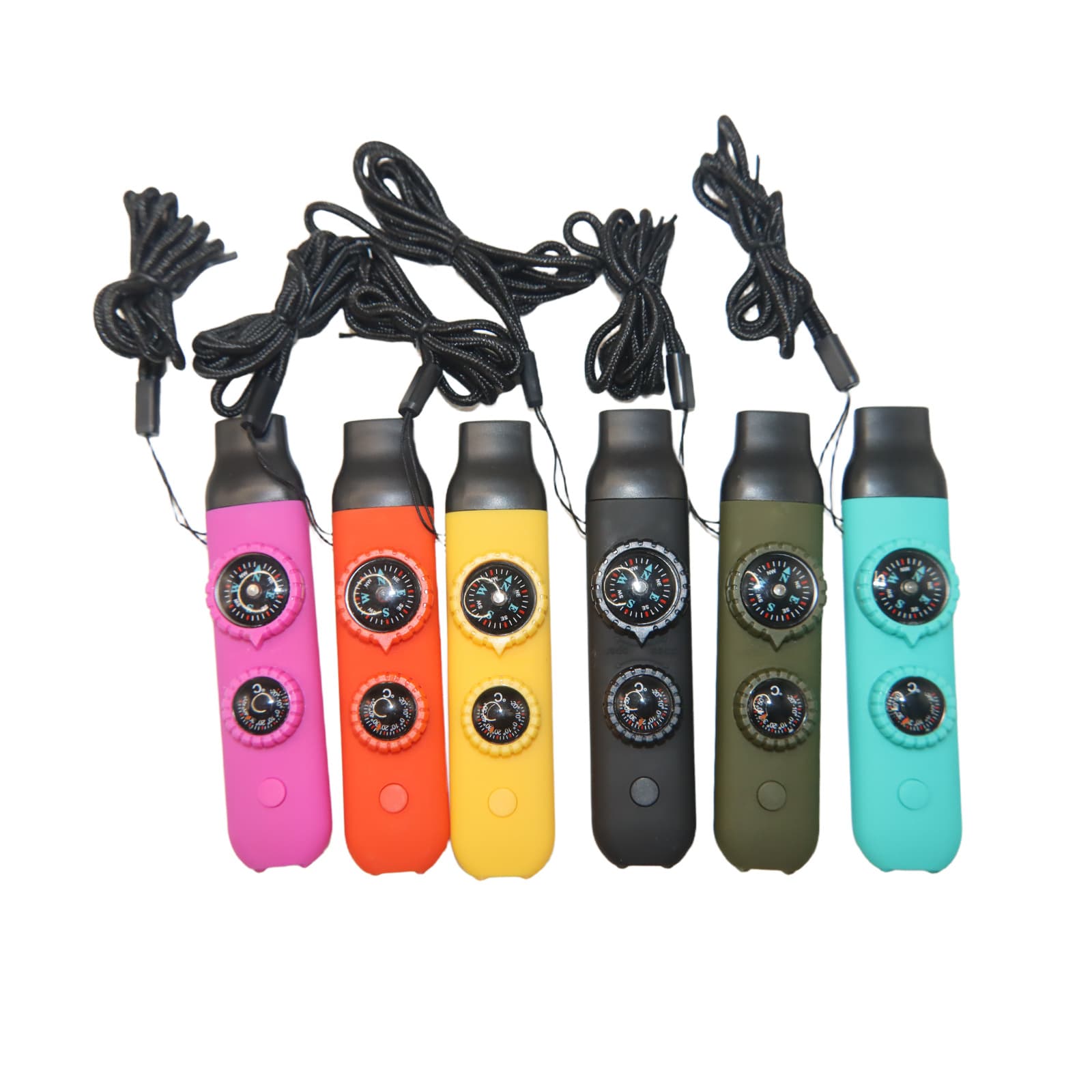 Emergency equipment supplies 7-in-1 multifunctional whistle survival whistle life-saving LED light thermometer compass 7-in-1 5